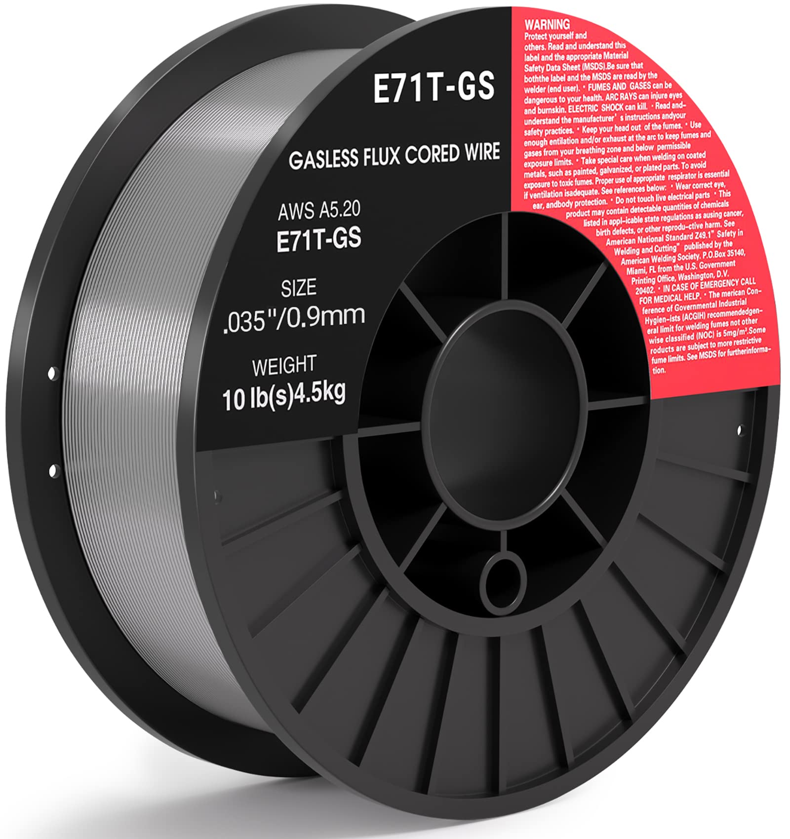Flux Core Mig Wire, Mild Steel E71TGS.035-Diameter, 10-Pound Spool